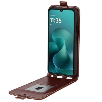 Motorola Moto G06 4G Texture Vertical Flip Leather Wallet Case with Card Slot, PU TPU Shockproof Protective Cover, Anti-Drop Magnetic Folio Phone Case