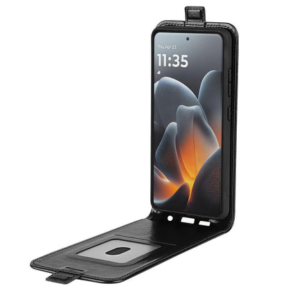 Motorola Signature 5G Texture Vertical Flip Leather Wallet Case with Card Slot, PU TPU Shockproof Protective Cover, Anti-Drop Magnetic Folio Phone Case