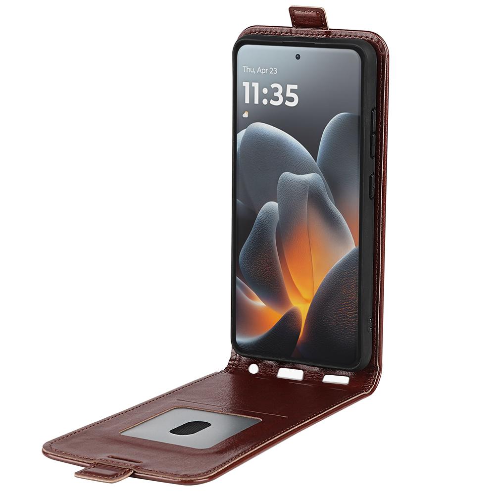 Motorola Signature 5G Texture Vertical Flip Leather Wallet Case with Card Slot, PU TPU Shockproof Protective Cover, Anti-Drop Magnetic Folio Phone Case