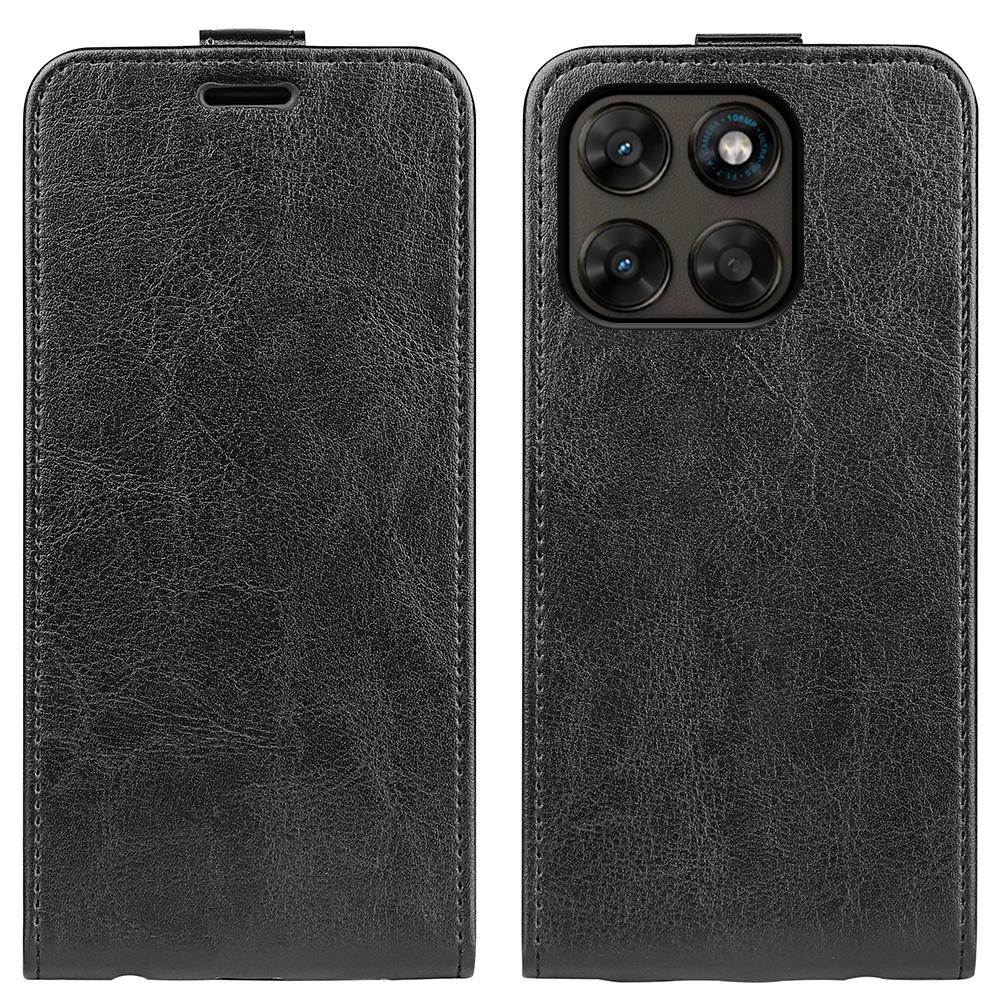 Motorola Moto G77 Texture Vertical Flip Leather Wallet Case with Card Slot, PU TPU Shockproof Protective Cover, Anti-Drop Magnetic Folio Phone Case