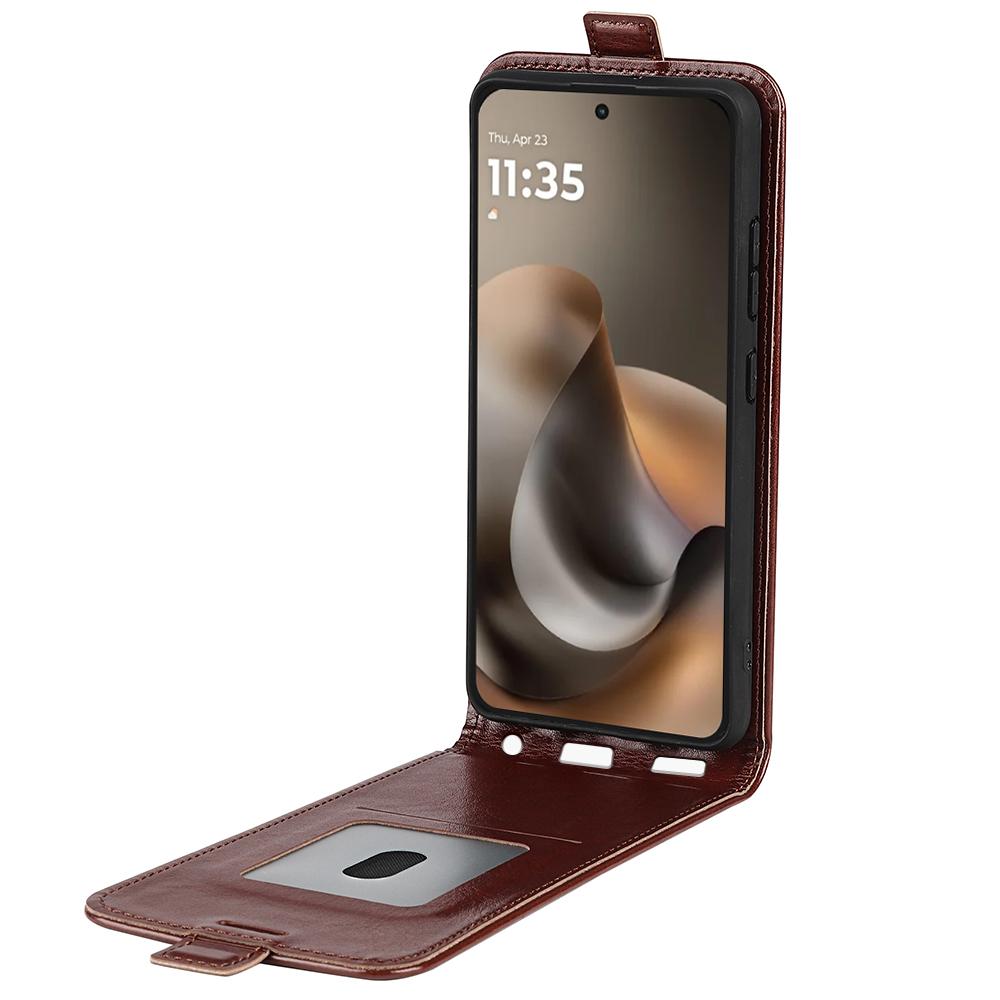 Motorola Moto G77 Texture Vertical Flip Leather Wallet Case with Card Slot, PU TPU Shockproof Protective Cover, Anti-Drop Magnetic Folio Phone Case