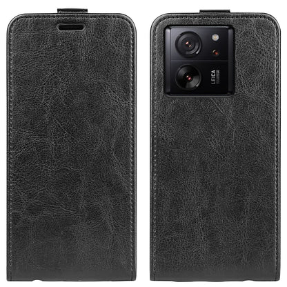 Xiaomi 13T Texture Vertical Flip Leather Wallet Case with Card Slot, PU TPU Shockproof Protective Cover, Anti-Drop Magnetic Folio Phone Case