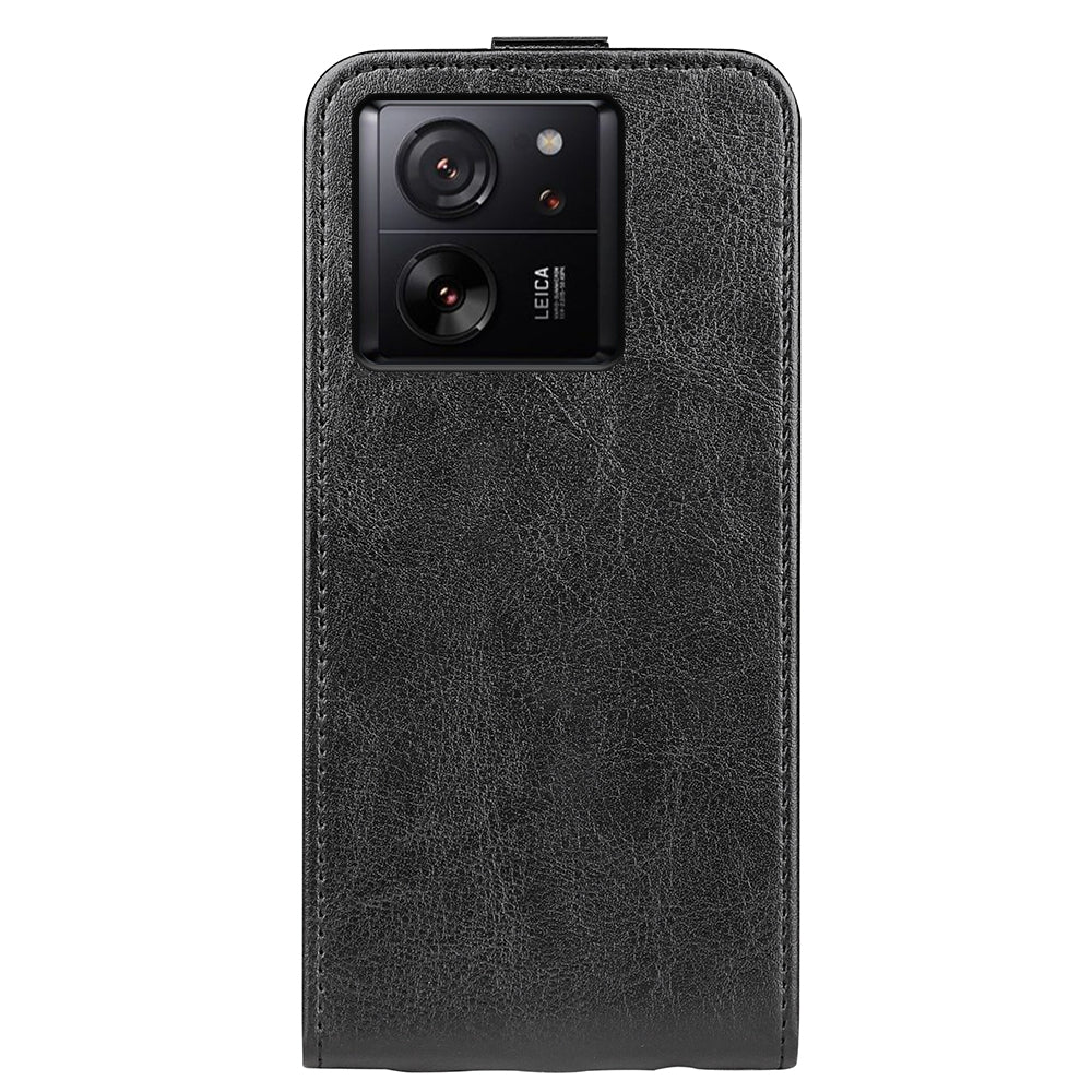 Xiaomi 13T Texture Vertical Flip Leather Wallet Case with Card Slot, PU TPU Shockproof Protective Cover, Anti-Drop Magnetic Folio Phone Case