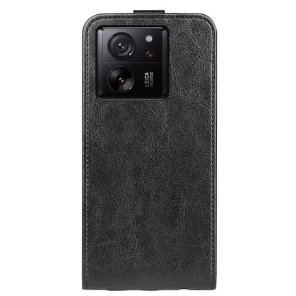 Xiaomi 13T Texture Vertical Flip Leather Wallet Case with Card Slot, PU TPU Shockproof Protective Cover, Anti-Drop Magnetic Folio Phone Case