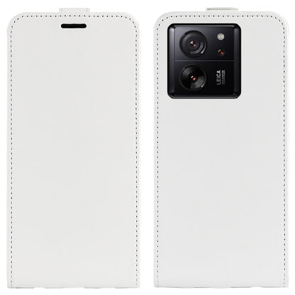 Xiaomi 13T Texture Vertical Flip Leather Wallet Case with Card Slot, PU TPU Shockproof Protective Cover, Anti-Drop Magnetic Folio Phone Case