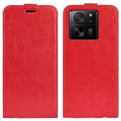 Xiaomi 13T Texture Vertical Flip Leather Wallet Case with Card Slot, PU TPU Shockproof Protective Cover, Anti-Drop Magnetic Folio Phone Case