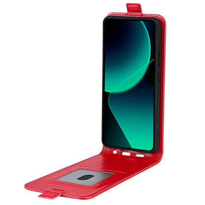 Xiaomi 13T Texture Vertical Flip Leather Wallet Case with Card Slot, PU TPU Shockproof Protective Cover, Anti-Drop Magnetic Folio Phone Case