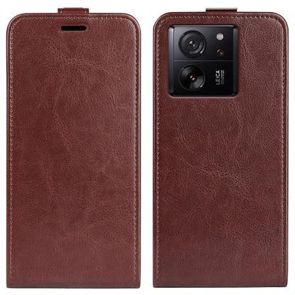 Xiaomi 13T Texture Vertical Flip Leather Wallet Case with Card Slot, PU TPU Shockproof Protective Cover, Anti-Drop Magnetic Folio Phone Case
