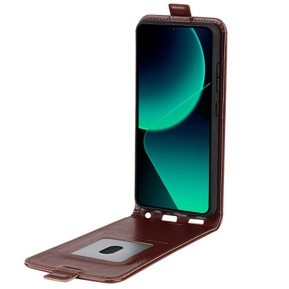 Xiaomi 13T Texture Vertical Flip Leather Wallet Case with Card Slot, PU TPU Shockproof Protective Cover, Anti-Drop Magnetic Folio Phone Case