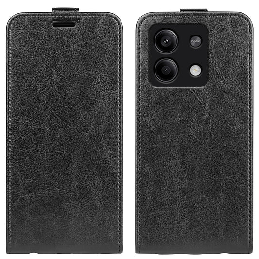 Xiaomi Redmi Note 13 Texture Vertical Flip Leather Wallet Case with Card Slot, PU TPU Shockproof Protective Cover, Anti-Drop Magnetic Folio Phone Case