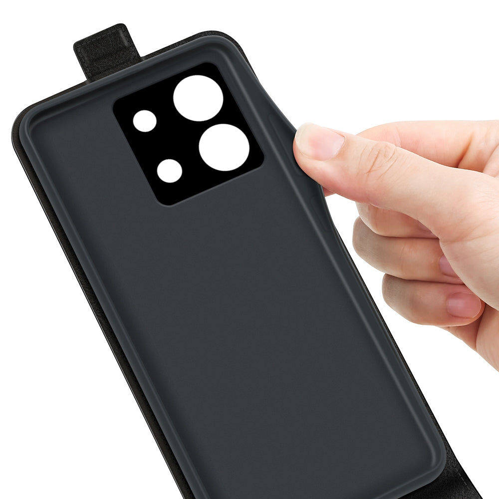 Xiaomi Redmi Note 13 Texture Vertical Flip Leather Wallet Case with Card Slot, PU TPU Shockproof Protective Cover, Anti-Drop Magnetic Folio Phone Case