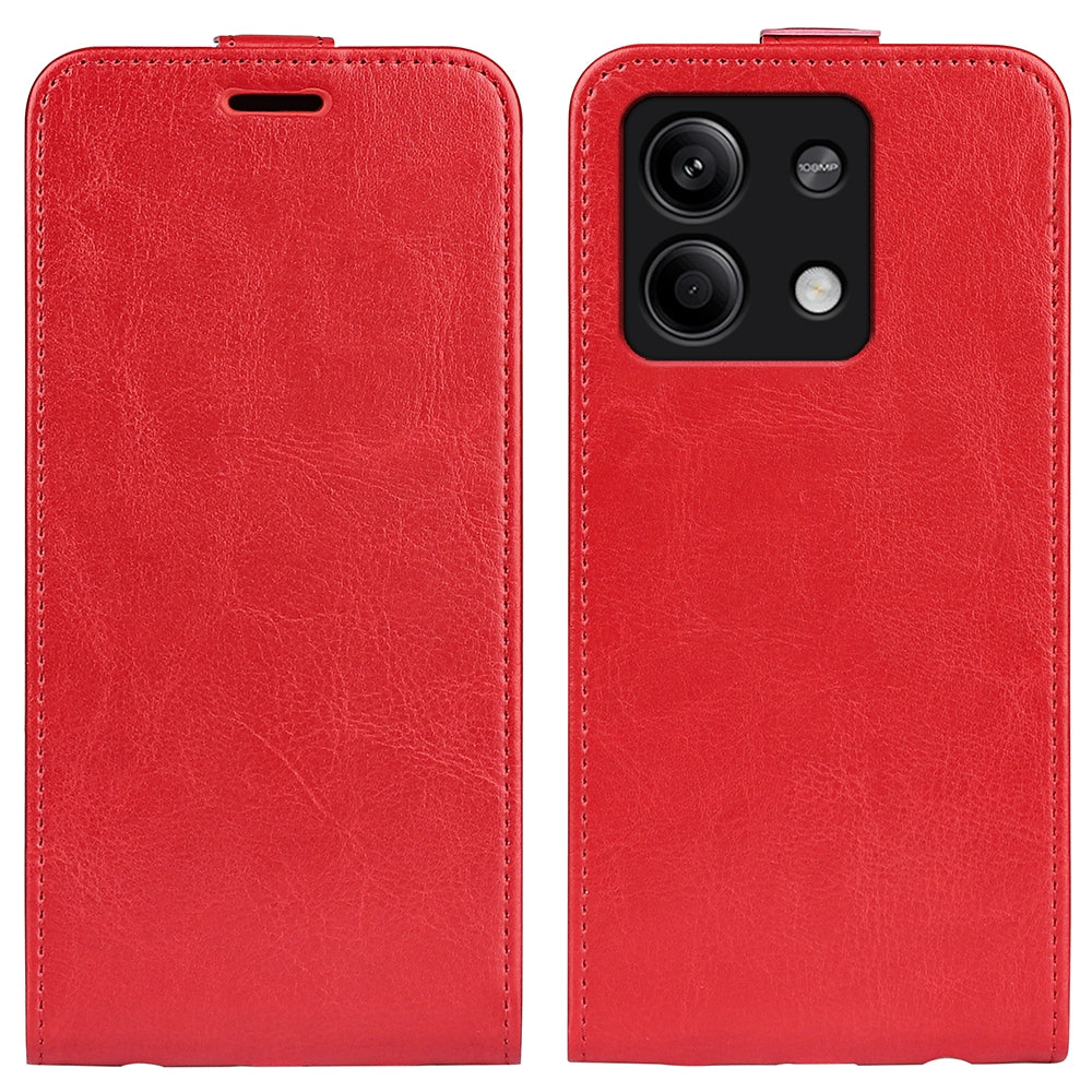 Xiaomi Redmi Note 13 Texture Vertical Flip Leather Wallet Case with Card Slot, PU TPU Shockproof Protective Cover, Anti-Drop Magnetic Folio Phone Case