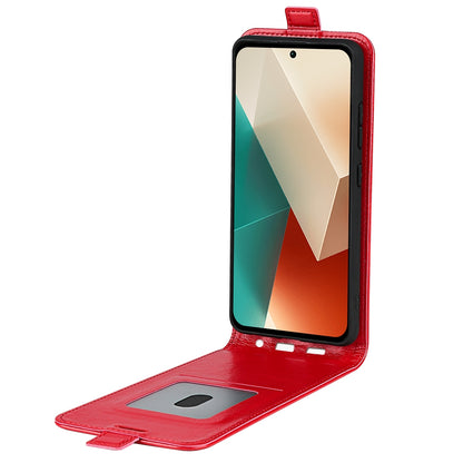 Xiaomi Redmi Note 13 Texture Vertical Flip Leather Wallet Case with Card Slot, PU TPU Shockproof Protective Cover, Anti-Drop Magnetic Folio Phone Case