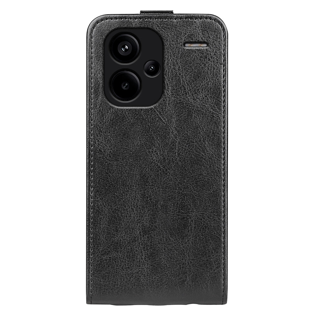 Xiaomi Redmi Note 13 Pro+ Texture Vertical Flip Leather Wallet Case with Card Slot, PU TPU Shockproof Protective Cover, Anti-Drop Magnetic Folio Phone Case