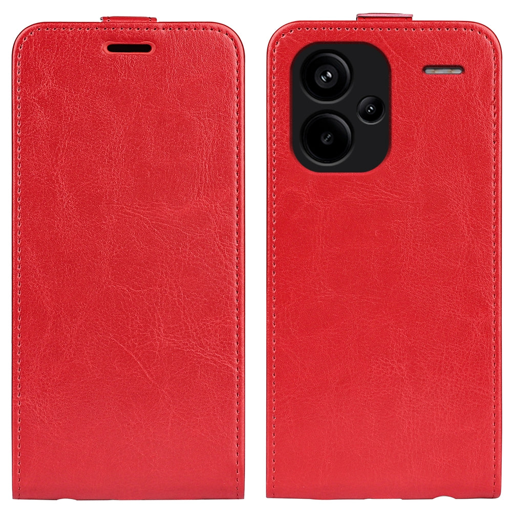 Xiaomi Redmi Note 13 Pro+ Texture Vertical Flip Leather Wallet Case with Card Slot, PU TPU Shockproof Protective Cover, Anti-Drop Magnetic Folio Phone Case