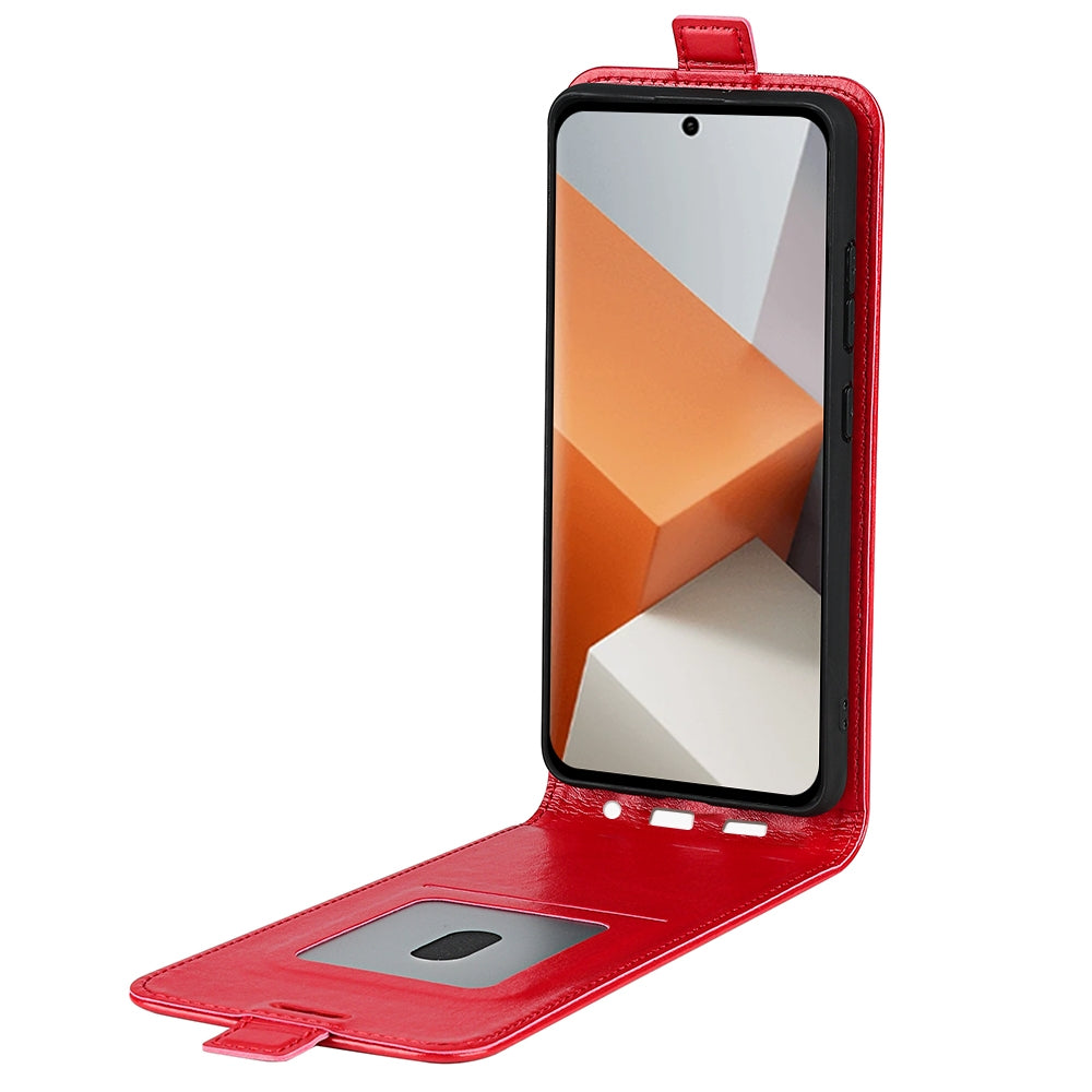 Xiaomi Redmi Note 13 Pro+ Texture Vertical Flip Leather Wallet Case with Card Slot, PU TPU Shockproof Protective Cover, Anti-Drop Magnetic Folio Phone Case