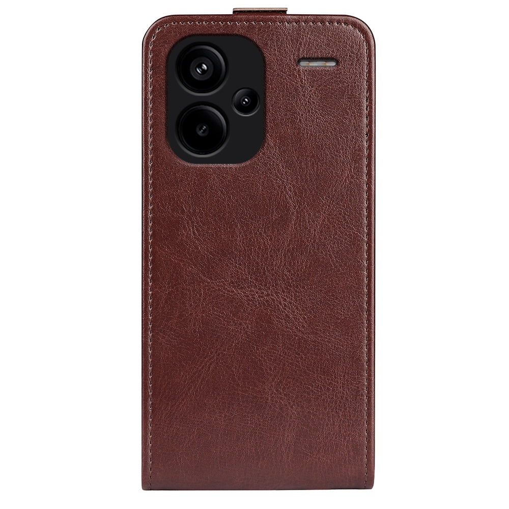 Xiaomi Redmi Note 13 Pro+ Texture Vertical Flip Leather Wallet Case with Card Slot, PU TPU Shockproof Protective Cover, Anti-Drop Magnetic Folio Phone Case