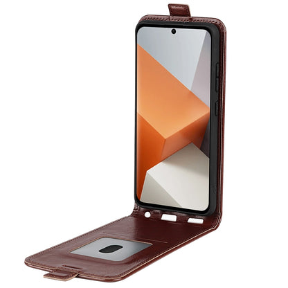 Xiaomi Redmi Note 13 Pro+ Texture Vertical Flip Leather Wallet Case with Card Slot, PU TPU Shockproof Protective Cover, Anti-Drop Magnetic Folio Phone Case
