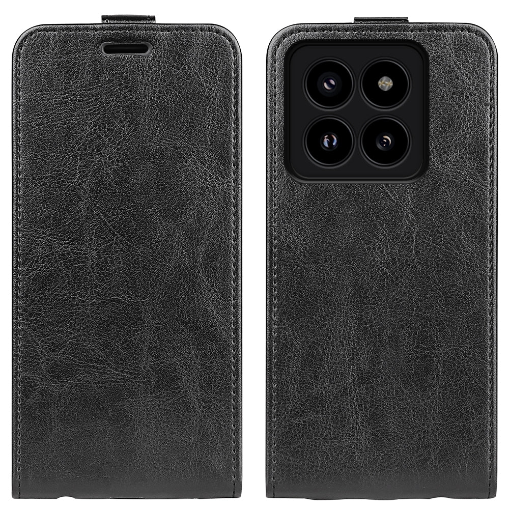 Xiaomi 14 Pro Texture Vertical Flip Leather Wallet Case with Card Slot, PU TPU Shockproof Protective Cover, Anti-Drop Magnetic Folio Phone Case