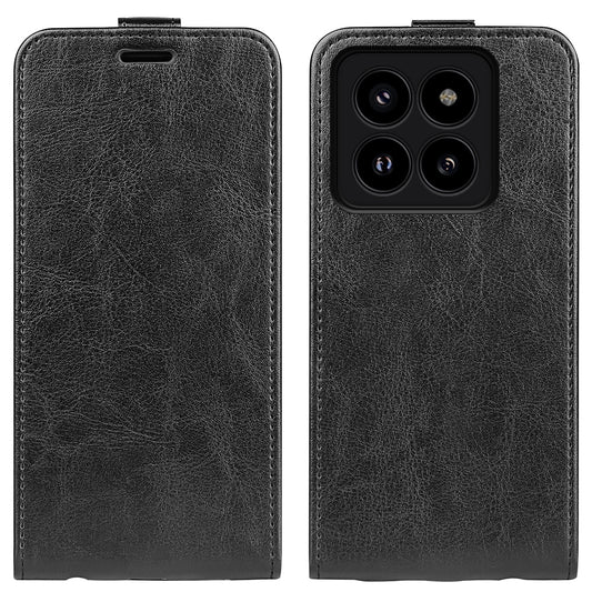 Xiaomi 14 Pro Texture Vertical Flip Leather Wallet Case with Card Slot, PU TPU Shockproof Protective Cover, Anti-Drop Magnetic Folio Phone Case