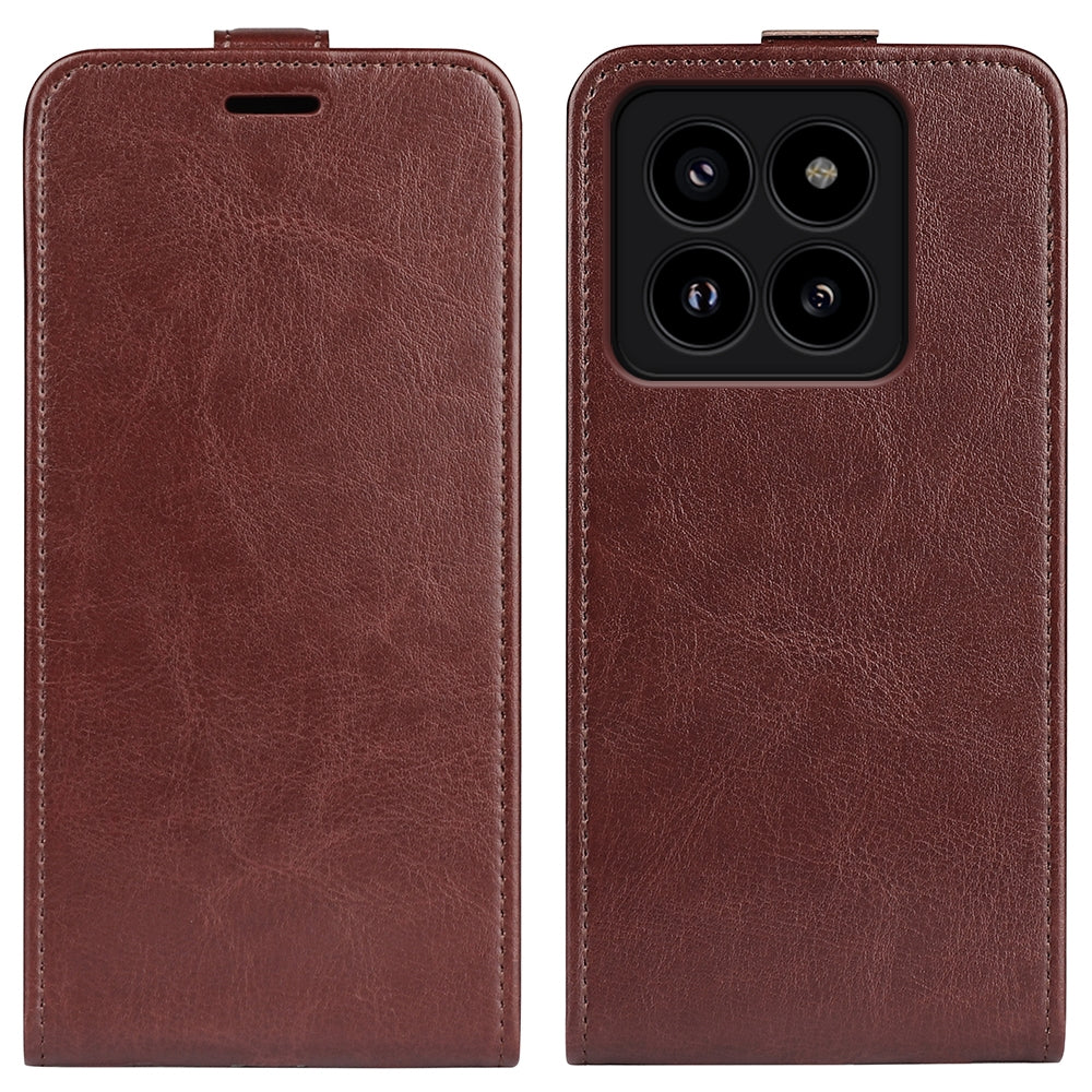 Xiaomi 14 Pro Texture Vertical Flip Leather Wallet Case with Card Slot, PU TPU Shockproof Protective Cover, Anti-Drop Magnetic Folio Phone Case