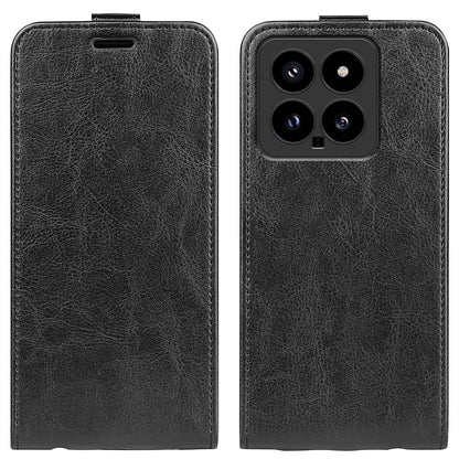 Xiaomi 14 Texture Vertical Flip Leather Wallet Case with Card Slot, PU TPU Shockproof Protective Cover, Anti-Drop Magnetic Folio Phone Case