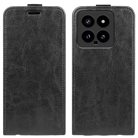Xiaomi 14 Texture Vertical Flip Leather Wallet Case with Card Slot, PU TPU Shockproof Protective Cover, Anti-Drop Magnetic Folio Phone Case