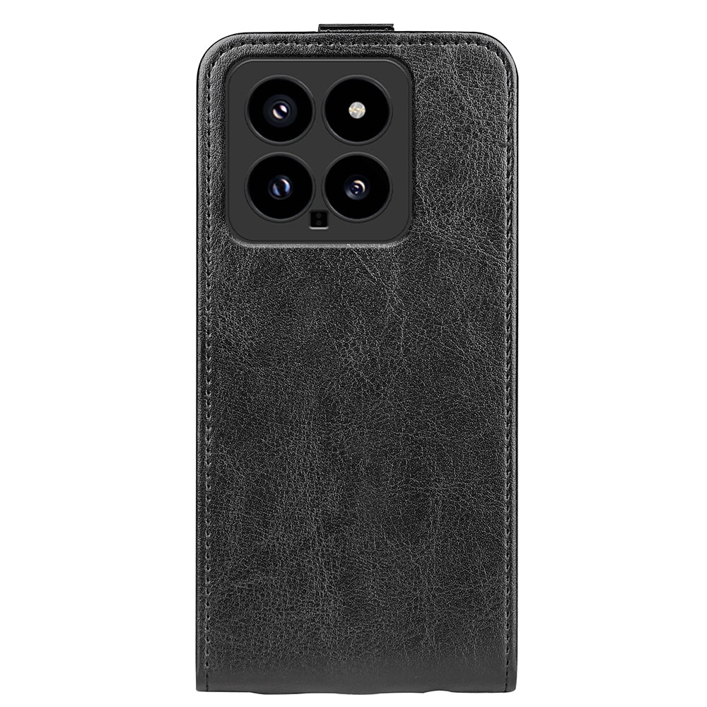 Xiaomi 14 Texture Vertical Flip Leather Wallet Case with Card Slot, PU TPU Shockproof Protective Cover, Anti-Drop Magnetic Folio Phone Case