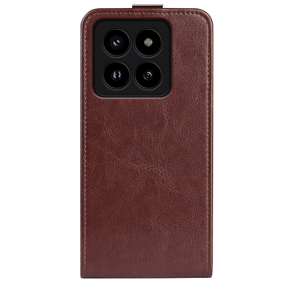 Xiaomi 14 Texture Vertical Flip Leather Wallet Case with Card Slot, PU TPU Shockproof Protective Cover, Anti-Drop Magnetic Folio Phone Case