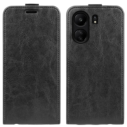 Xiaomi Redmi Note 13C Texture Vertical Flip Leather Wallet Case with Card Slot, PU TPU Shockproof Protective Cover, Anti-Drop Magnetic Folio Phone Case