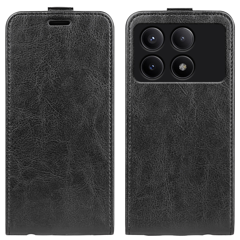 Xiaomi Redmi K70E Texture Vertical Flip Leather Wallet Case with Card Slot, PU TPU Shockproof Protective Cover, Anti-Drop Magnetic Folio Phone Case