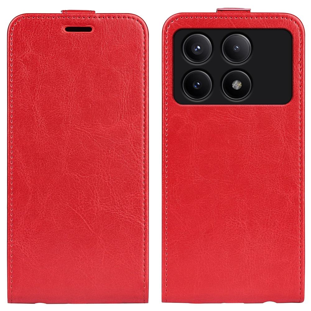 Xiaomi Redmi K70E Texture Vertical Flip Leather Wallet Case with Card Slot, PU TPU Shockproof Protective Cover, Anti-Drop Magnetic Folio Phone Case