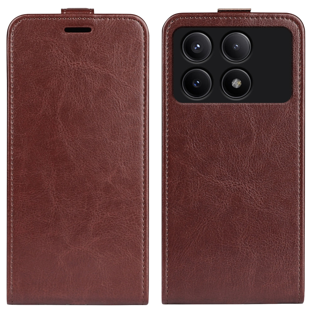 Xiaomi Redmi K70E Texture Vertical Flip Leather Wallet Case with Card Slot, PU TPU Shockproof Protective Cover, Anti-Drop Magnetic Folio Phone Case