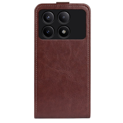 Xiaomi Redmi K70E Texture Vertical Flip Leather Wallet Case with Card Slot, PU TPU Shockproof Protective Cover, Anti-Drop Magnetic Folio Phone Case
