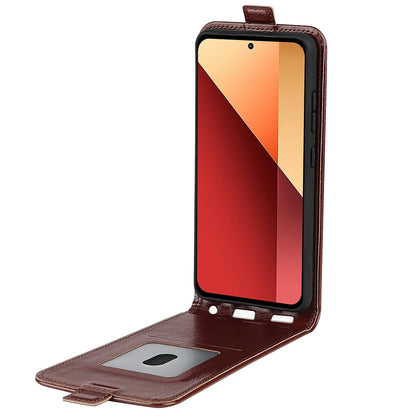 Xiaomi Redmi Note 13 Pro 4G Texture Vertical Flip Leather Wallet Case with Card Slot, PU TPU Shockproof Protective Cover, Anti-Drop Magnetic Folio Phone Case