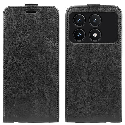 Xiaomi Redmi K70 Texture Vertical Flip Leather Wallet Case with Card Slot, PU TPU Shockproof Protective Cover, Anti-Drop Magnetic Folio Phone Case
