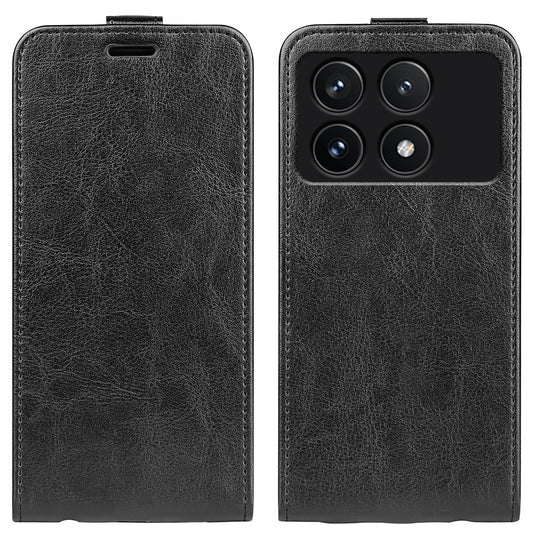 Xiaomi Redmi K70 Texture Vertical Flip Leather Wallet Case with Card Slot, PU TPU Shockproof Protective Cover, Anti-Drop Magnetic Folio Phone Case