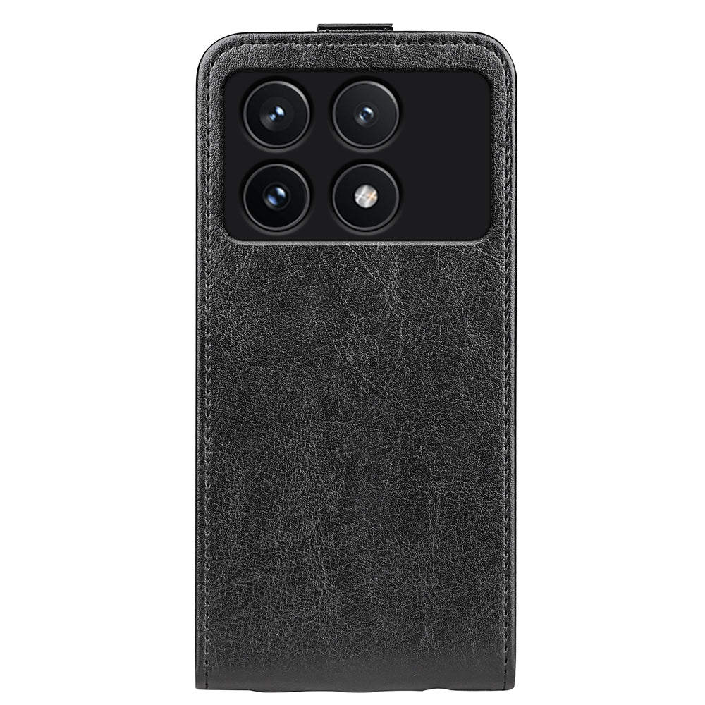 Xiaomi Redmi K70 Texture Vertical Flip Leather Wallet Case with Card Slot, PU TPU Shockproof Protective Cover, Anti-Drop Magnetic Folio Phone Case
