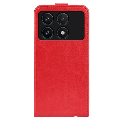 Xiaomi Redmi K70 Texture Vertical Flip Leather Wallet Case with Card Slot, PU TPU Shockproof Protective Cover, Anti-Drop Magnetic Folio Phone Case
