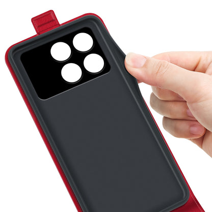 Xiaomi Redmi K70 Texture Vertical Flip Leather Wallet Case with Card Slot, PU TPU Shockproof Protective Cover, Anti-Drop Magnetic Folio Phone Case
