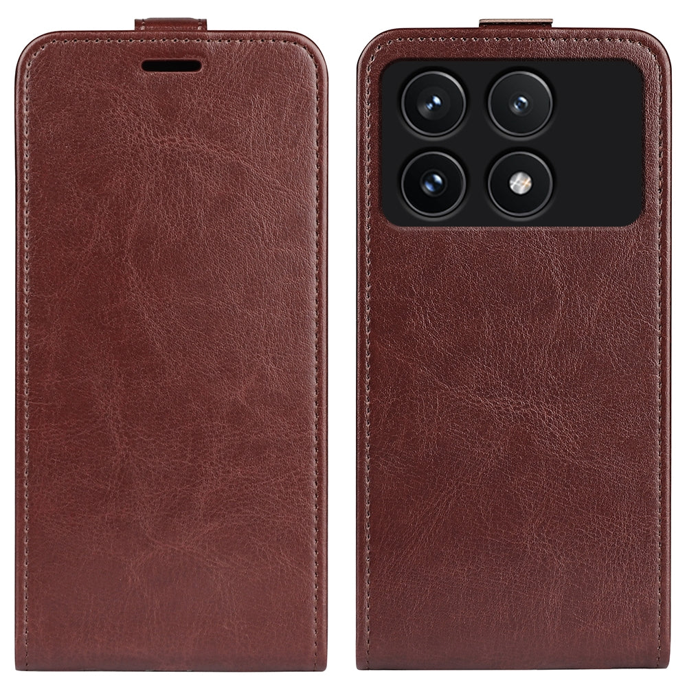 Xiaomi Redmi K70 Texture Vertical Flip Leather Wallet Case with Card Slot, PU TPU Shockproof Protective Cover, Anti-Drop Magnetic Folio Phone Case