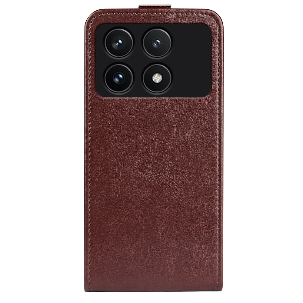 Xiaomi Redmi K70 Texture Vertical Flip Leather Wallet Case with Card Slot, PU TPU Shockproof Protective Cover, Anti-Drop Magnetic Folio Phone Case
