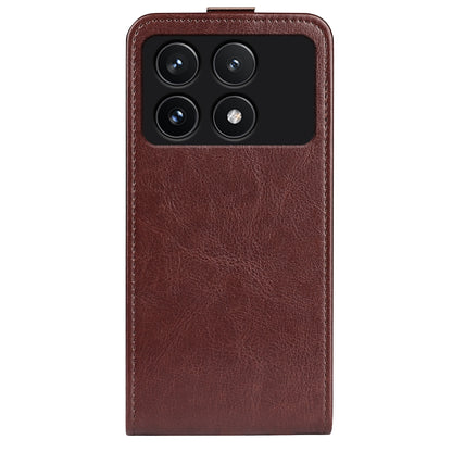 Xiaomi Redmi K70 Texture Vertical Flip Leather Wallet Case with Card Slot, PU TPU Shockproof Protective Cover, Anti-Drop Magnetic Folio Phone Case
