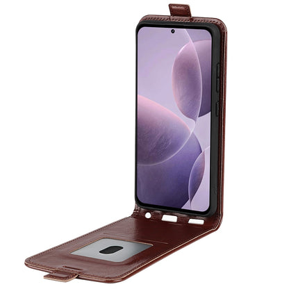 Xiaomi Redmi K70 Texture Vertical Flip Leather Wallet Case with Card Slot, PU TPU Shockproof Protective Cover, Anti-Drop Magnetic Folio Phone Case