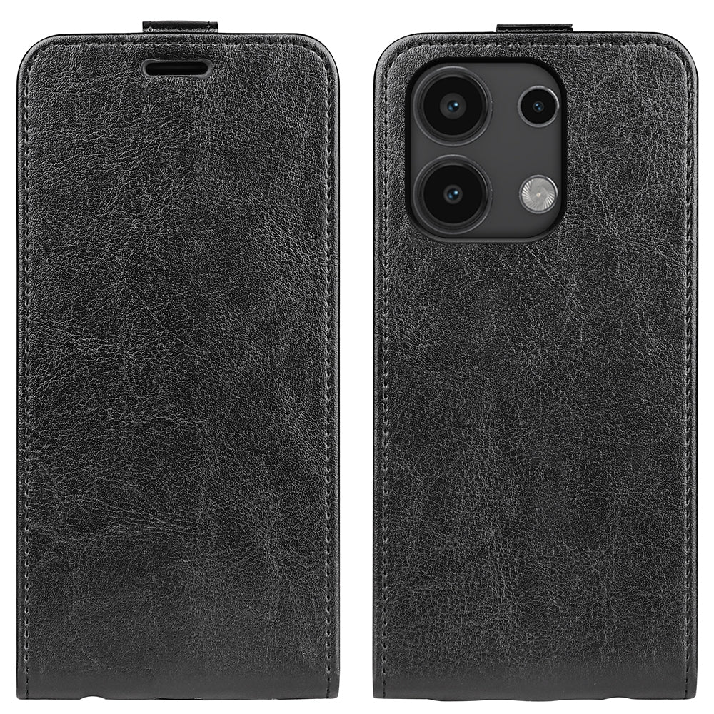 Xiaomi Redmi Note 13 4G Texture Vertical Flip Leather Wallet Case with Card Slot, PU TPU Shockproof Protective Cover, Anti-Drop Magnetic Folio Phone Case