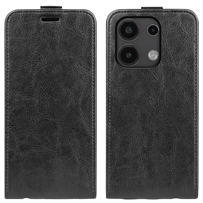 Xiaomi Redmi Note 13 4G Texture Vertical Flip Leather Wallet Case with Card Slot, PU TPU Shockproof Protective Cover, Anti-Drop Magnetic Folio Phone Case