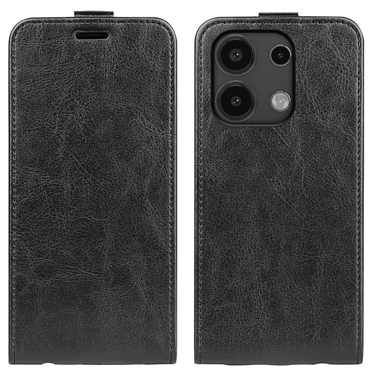 Xiaomi Redmi Note 13 4G Texture Vertical Flip Leather Wallet Case with Card Slot, PU TPU Shockproof Protective Cover, Anti-Drop Magnetic Folio Phone Case