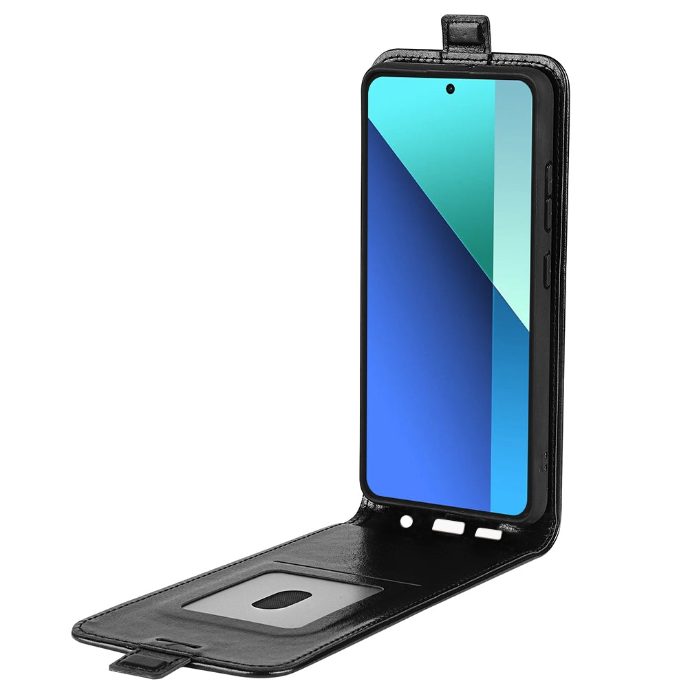 Xiaomi Redmi Note 13 4G Texture Vertical Flip Leather Wallet Case with Card Slot, PU TPU Shockproof Protective Cover, Anti-Drop Magnetic Folio Phone Case