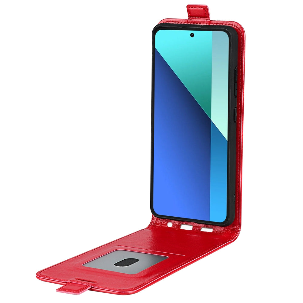 Xiaomi Redmi Note 13 4G Texture Vertical Flip Leather Wallet Case with Card Slot, PU TPU Shockproof Protective Cover, Anti-Drop Magnetic Folio Phone Case