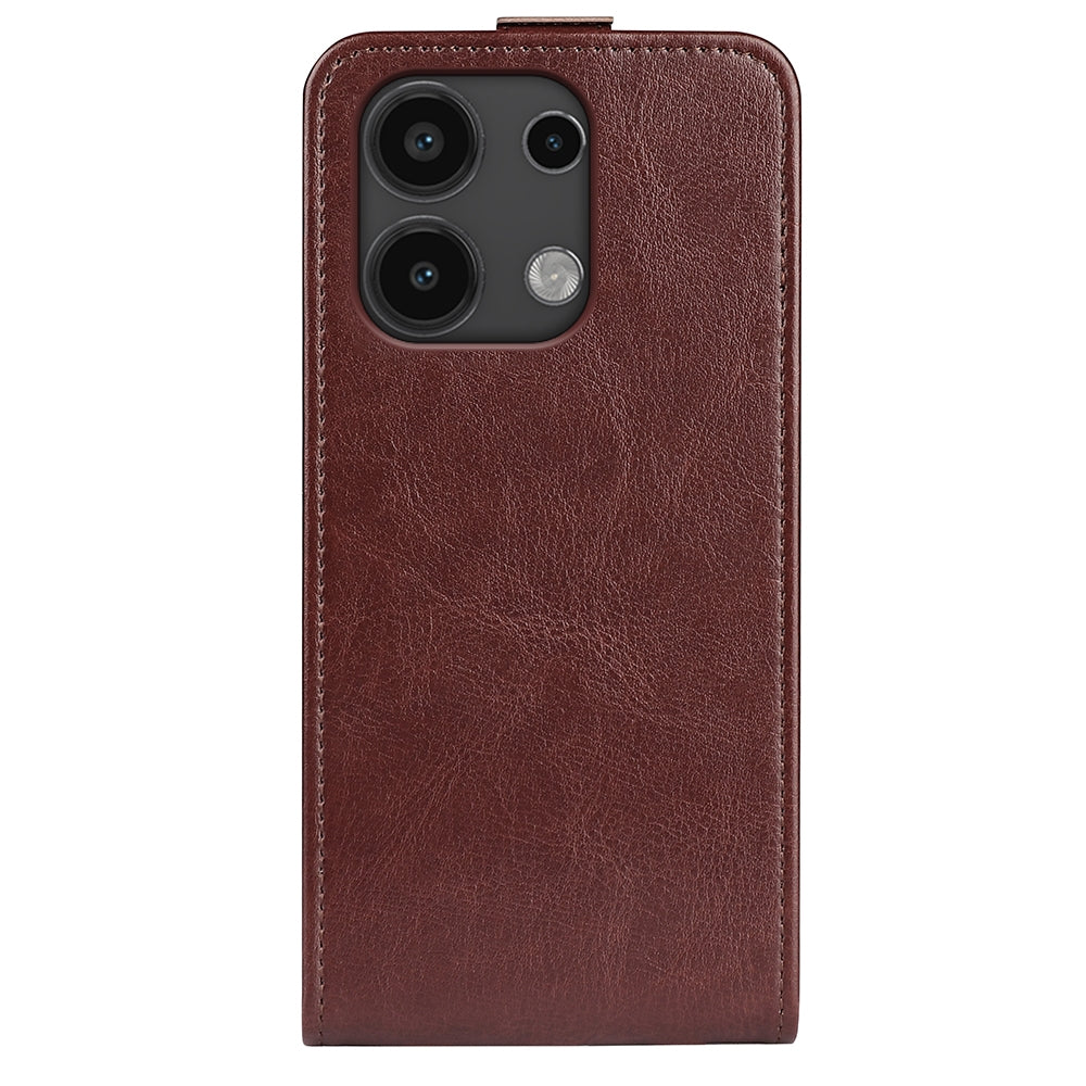 Xiaomi Redmi Note 13 4G Texture Vertical Flip Leather Wallet Case with Card Slot, PU TPU Shockproof Protective Cover, Anti-Drop Magnetic Folio Phone Case